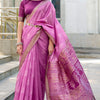 Snappy Dark Pink Soft Banarasi Silk Saree With Exuberant Blouse Piece
