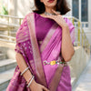 Snappy Dark Pink Soft Banarasi Silk Saree With Exuberant Blouse Piece