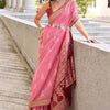 Luminous Pink Soft Banarasi Silk Saree With Cynosure Blouse Piece