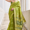 Verdant Green Soft Banarasi Silk Saree With Eclat Blouse Piece