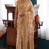 Extraordinary Beige Soft Banarasi Silk Saree With Capricious Blouse Piece