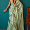 Dazzling Green Soft Banarasi Silk Saree With Mesmerising Blouse Piece