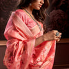 Tremendous Pink Digital Printed Soft Silk Saree With Alluring Blouse Piece