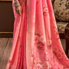 Tremendous Pink Digital Printed Soft Silk Saree With Alluring Blouse Piece