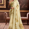 Improbable Yellow Digital Printed Soft Silk Saree With Radiant Blouse Piece