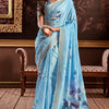 Tremendous Firozi Digital Printed Soft Silk Saree With Quixotic Blouse Piece