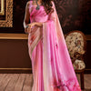 Tremendous Pink Digital Printed Soft Silk Saree With Scrupulous Blouse Piece