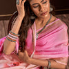 Tremendous Pink Digital Printed Soft Silk Saree With Scrupulous Blouse Piece