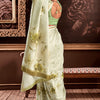 Supernal Pista Digital Printed Soft Silk Saree With Artistic Blouse Piece