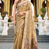 Gorgeous Golden Soft Banarasi Silk Saree With Jubilant Blouse Piece