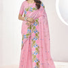 Gleaming Pink Cotton Silk Saree With Flattering Blouse Piece