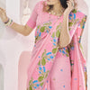 Gleaming Pink Cotton Silk Saree With Flattering Blouse Piece
