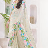 Beauteous Beige Cotton Silk Saree With Assemblage Blouse Piece
