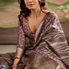 Wonderful Brown Digital Printed Dola Silk Saree With Trendy Blouse Piece