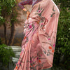 Scrumptious Pink Linen Tissue Silk Saree With Conflate Blouse Piece