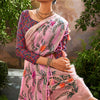 Scrumptious Pink Linen Tissue Silk Saree With Conflate Blouse Piece