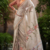 Dalliance Grey Linen Tissue Silk Saree With Capricious Blouse Piece