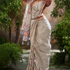 Dalliance Grey Linen Tissue Silk Saree With Capricious Blouse Piece