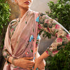 Verdant Peach Linen Tissue Silk Saree With Alluring Blouse Piece