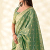 Felicitous Green Soft Banarasi Tissue Silk Saree With Pulsating Blouse Piece