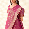 Scintilla Dark Pink Soft Banarasi Tissue Silk Saree With Adorable Blouse Piece