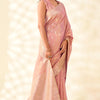 Beguiling Baby Pink Soft Banarasi Tissue Silk Saree With Fancifull Blouse Piece
