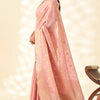 Beguiling Baby Pink Soft Banarasi Tissue Silk Saree With Fancifull Blouse Piece