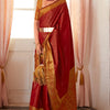 Phenomenal Red Kanjivaram Silk Saree With Appealing Blouse Piece