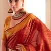 Phenomenal Red Kanjivaram Silk Saree With Appealing Blouse Piece