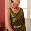 Classic Green Kanjivaram Silk Saree With Ailurophile Blouse Piece