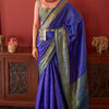 Effervescent Royal Blue Kanjivaram Silk Saree With Petrichor Blouse Piece