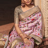 Palimpsest Baby Pink Digital Printed Soft Silk Saree With Winsome Blouse Piece
