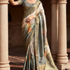 Smashing Grey Digital Printed Soft Silk Saree With Sonorous Blouse Piece