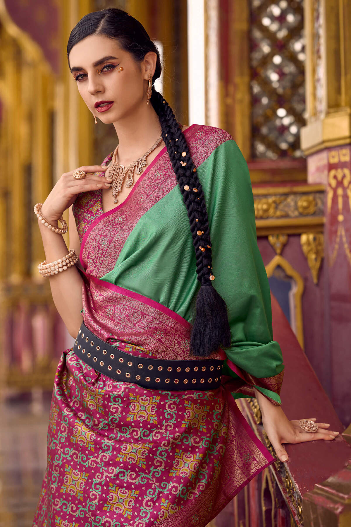 Engaging Green Soft Banarasi Silk Saree With Posh Blouse Piece