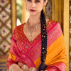 Gleaming Orange Soft Banarasi Silk Saree With Redolent Blouse Piece
