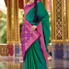 Panache Dark Green Soft Banarasi Silk Saree With Amiable Blouse Piece