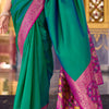 Panache Dark Green Soft Banarasi Silk Saree With Amiable Blouse Piece