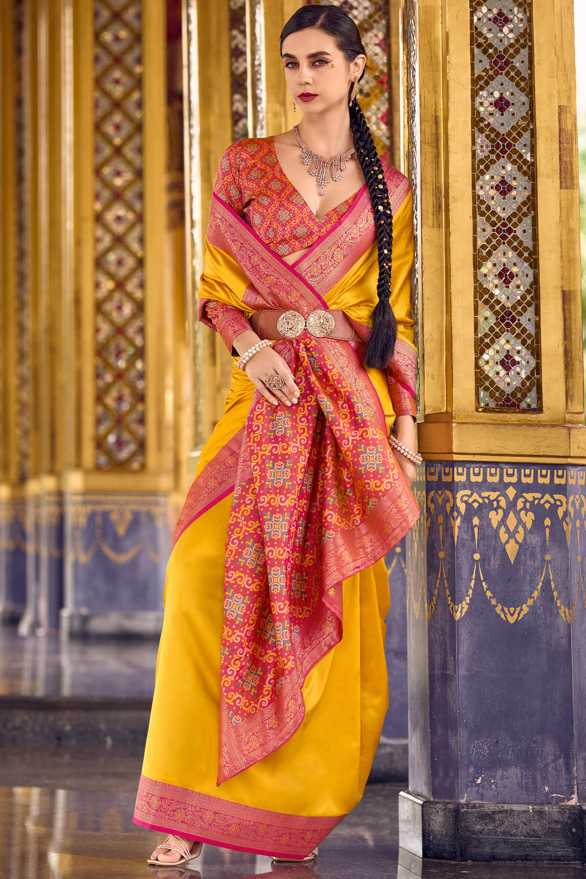 Breathtaking Yellow Soft Banarasi Silk Saree With Transcendent Blouse Piece