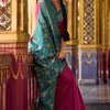 Energetic Wine Soft Banarasi Silk Saree With Chatoyant Blouse Piece