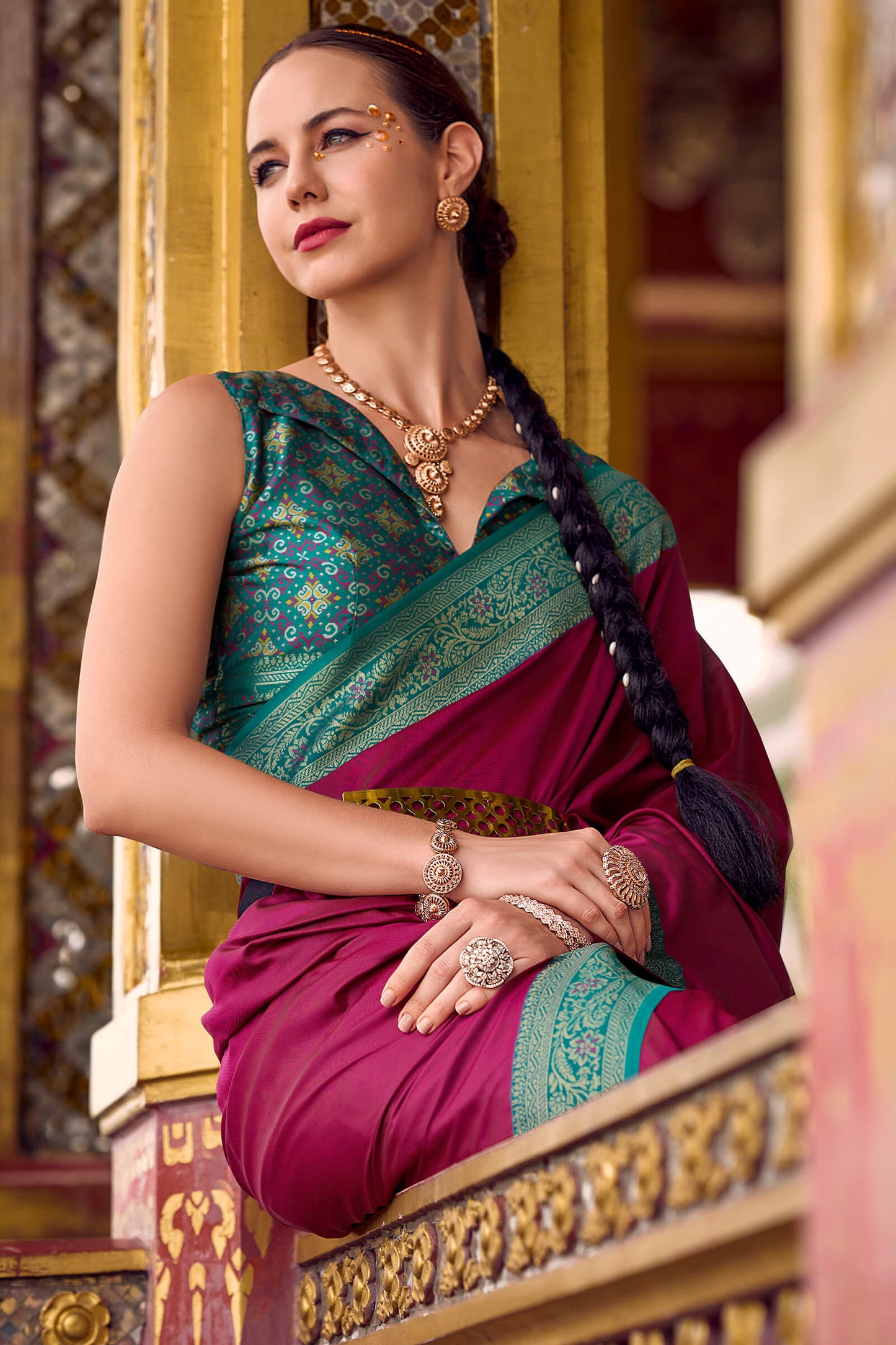 Energetic Wine Soft Banarasi Silk Saree With Chatoyant Blouse Piece