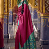 Energetic Wine Soft Banarasi Silk Saree With Chatoyant Blouse Piece