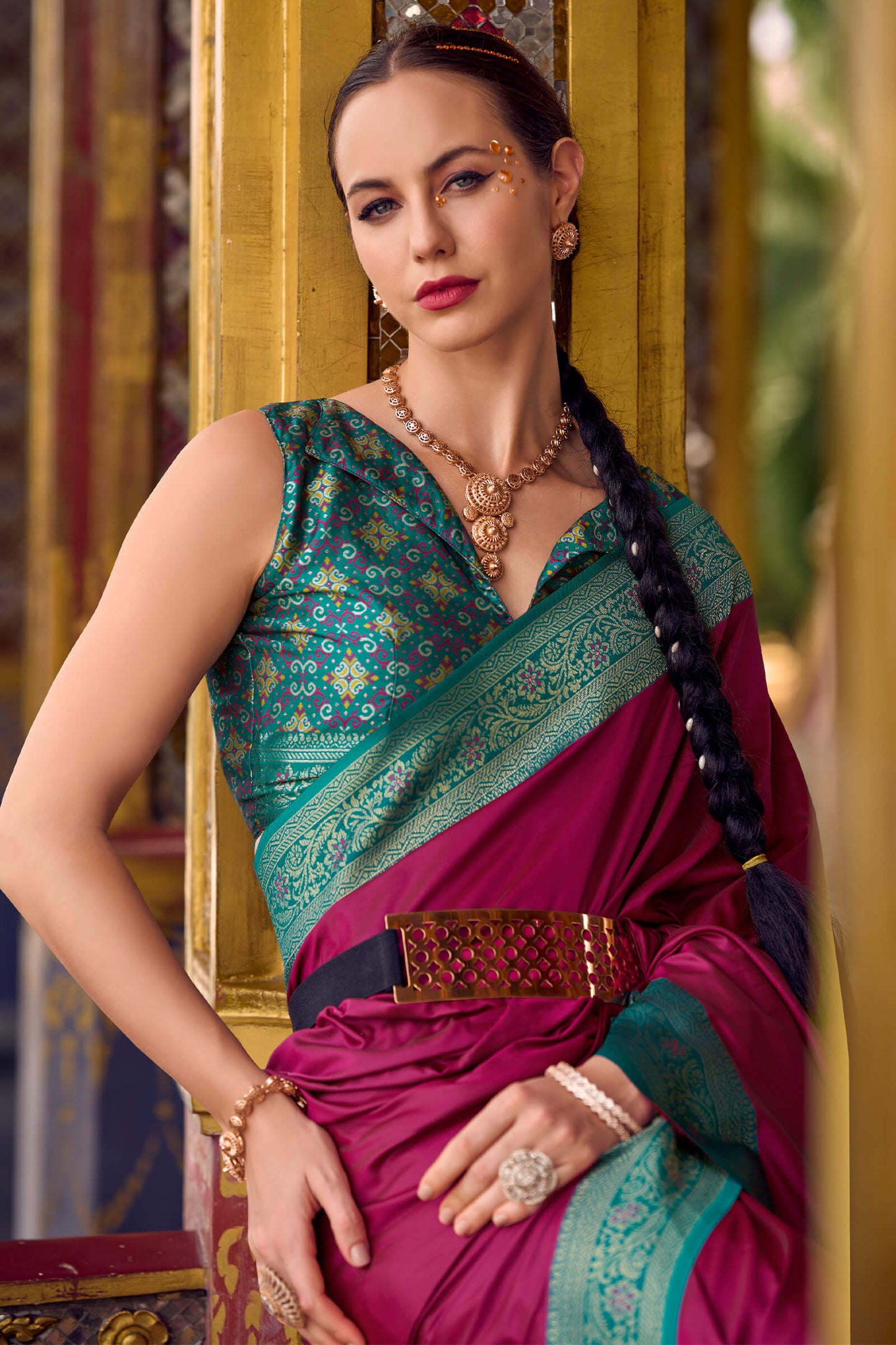 Energetic Wine Soft Banarasi Silk Saree With Chatoyant Blouse Piece