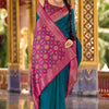 Ephemeral Rama Soft Banarasi Silk Saree With Desiring Blouse Piece