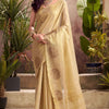 Propinquity Beige Soft Banarasi Tissue Silk Saree With Enchanting Blouse Piece