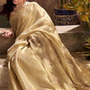 Propinquity Beige Soft Banarasi Tissue Silk Saree With Enchanting Blouse Piece
