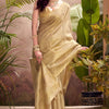 Propinquity Beige Soft Banarasi Tissue Silk Saree With Enchanting Blouse Piece