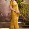 Exquisite Mustard Soft Banarasi Tissue Silk Saree With Panoply Blouse Piece