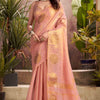 Magnificat Pink Soft Banarasi Tissue Silk Saree With Impressive Blouse Piece