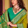 Quintessential Mustard Soft Banarasi Silk Saree With Lagniappe Blouse Piece