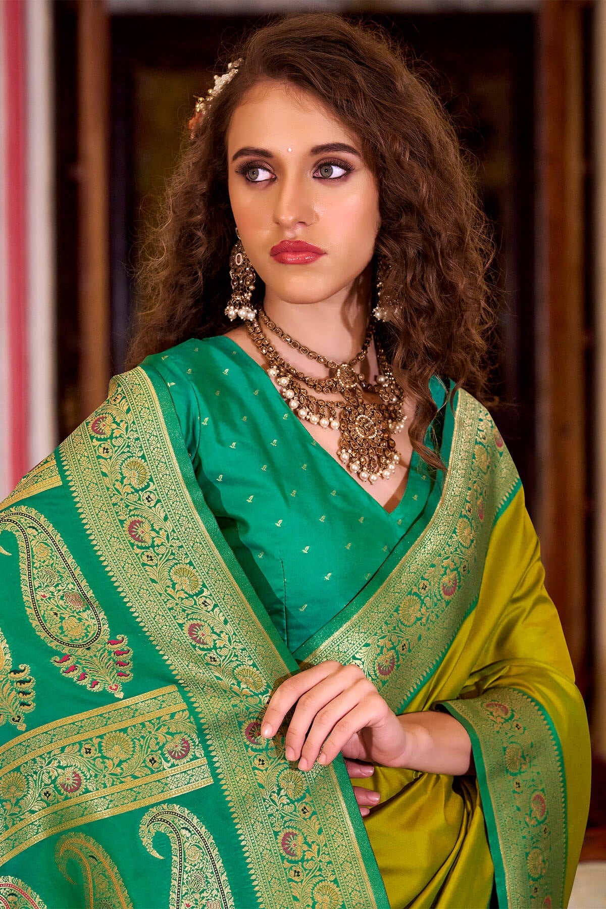 Quintessential Mustard Soft Banarasi Silk Saree With Lagniappe Blouse Piece